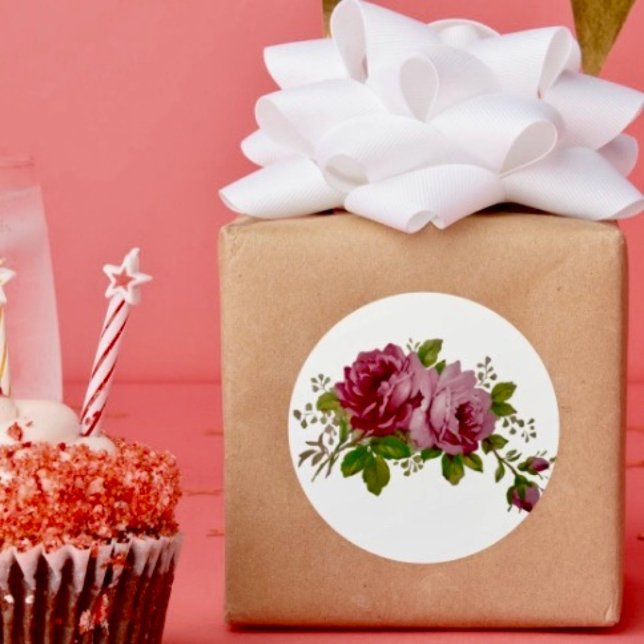 Vintage Cabbage Rose Elegance Sticker (Creator Uploaded)