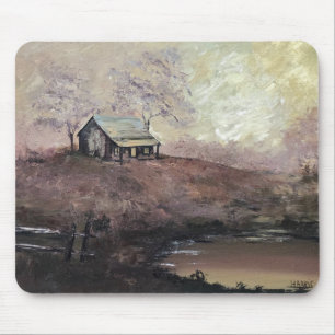 Vintage Cabin on Golden Pond Mouse Pad