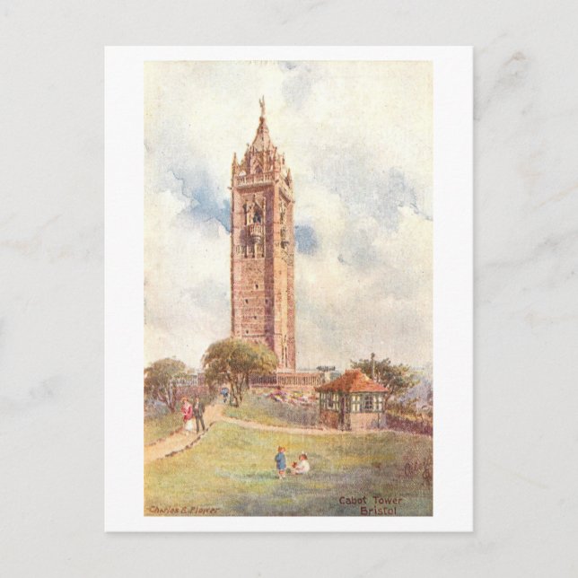 Vintage Cabot Tower, Bristol Postcard (Front)