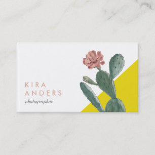 Vintage Cactus Colour Block Business Cards