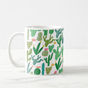 vintage cactus cute hand-drawn seamless pattern coffee mug