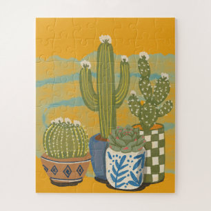 Vintage Cactus Flowers Jigsaw Puzzle