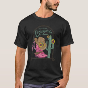 Vintage Cactus Long Live Western Hat And Boots Cow T-Shirt