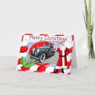 VINTAGE CADILLAC CHRISTMAS CARD