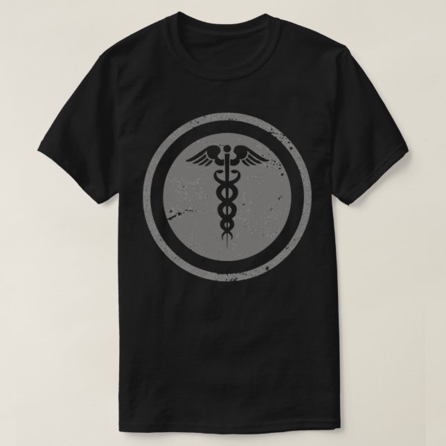 Vintage Caduceus Artwork T-Shirt (Design Front)