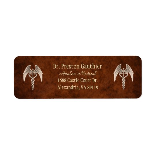 Vintage Caduceus Medical Symbol Address Labels