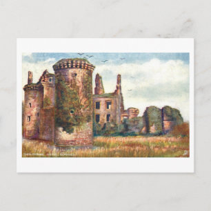 Vintage Caerlaverock Castle in Dumfries, Scotland Postcard