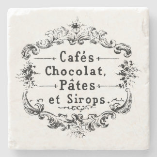 Vintage Café Advertisement Stone Coaster