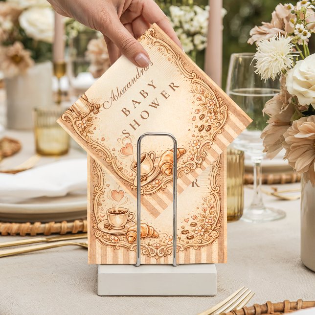 Vintage Café Baby Shower Napkin (Creator Uploaded)
