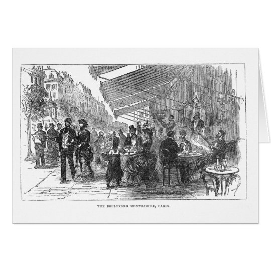 Vintage Cafe Boulevard Montmartre Paris Card