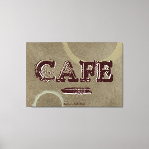 Vintage Cafe Kitchen Canvas Print - Two Circles