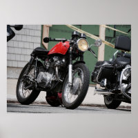 Vintage Cafe Racer Brat Motorcycle from 70s
