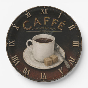 Vintage Café Rustic Italian Coffee Decor  Paper Plate