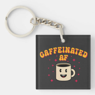 Vintage Caffeinated AF Key Ring
