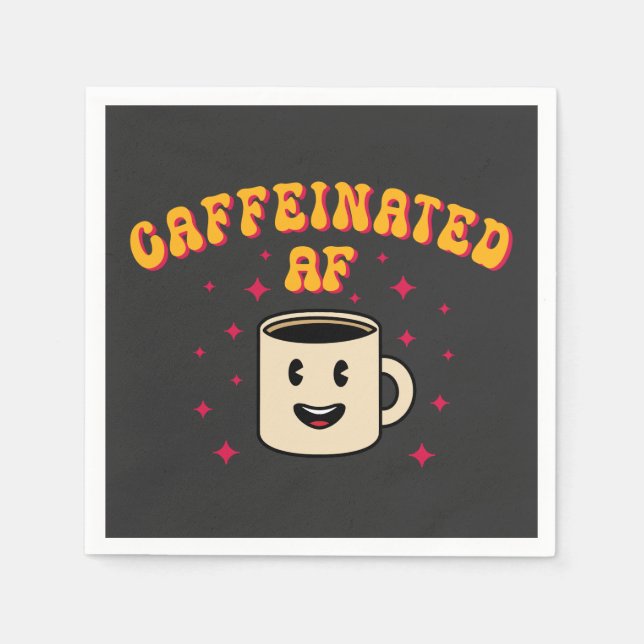 Vintage Caffeinated AF Napkin (Front)