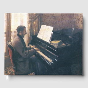 Vintage Caillebotte Young Man Playing the Piano Guest Book