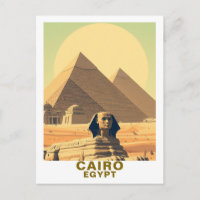 Vintage Cairo Egypt Pyramids & Sphinx Travel
