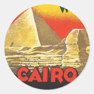 Vintage Cairo Egypt Travel Classic Round Sticker