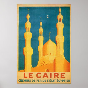 Vintage Cairo Travel Advertisement Poster
