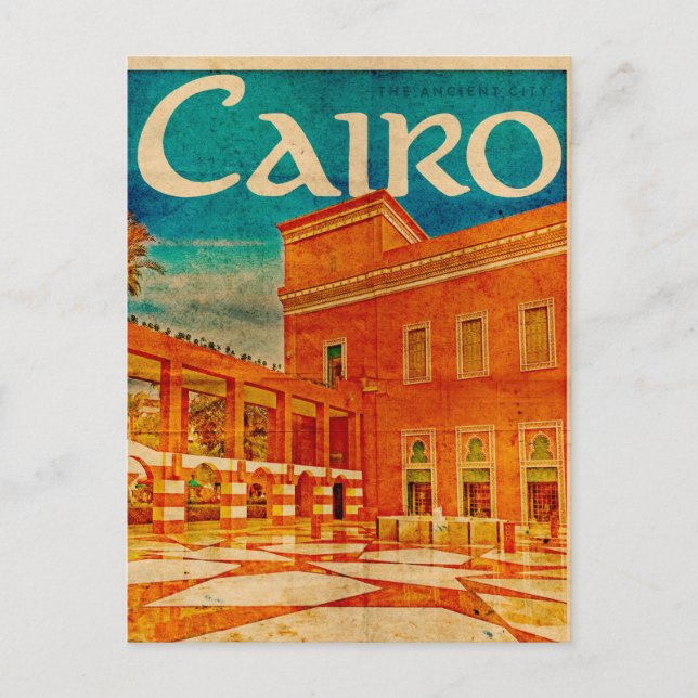 Vintage Cairo Travel Postcard (Front)