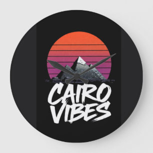 Vintage Cairo Vibes   Egyptian Street Style & Trav Large Clock