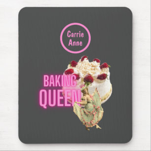 Vintage Cake Baking Queen Personalised Mouse Mat