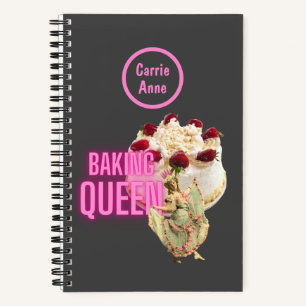 Vintage Cake Baking Queen Recipe Notebook
