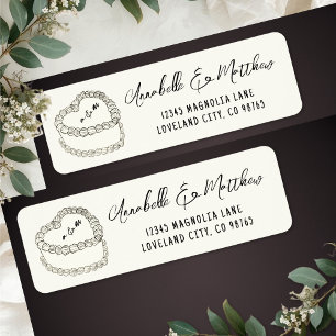 Vintage Cake Hand Drawn Wedding Return Address