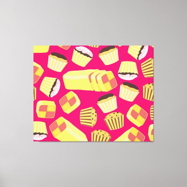 Vintage Cakes Pattern Canvas Print (Front)