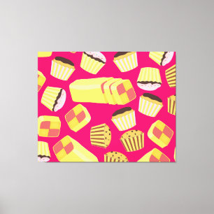 Vintage Cakes Pattern Canvas Print