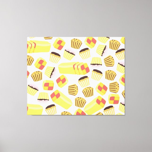 Vintage Cakes Pattern Canvas Print (Front)