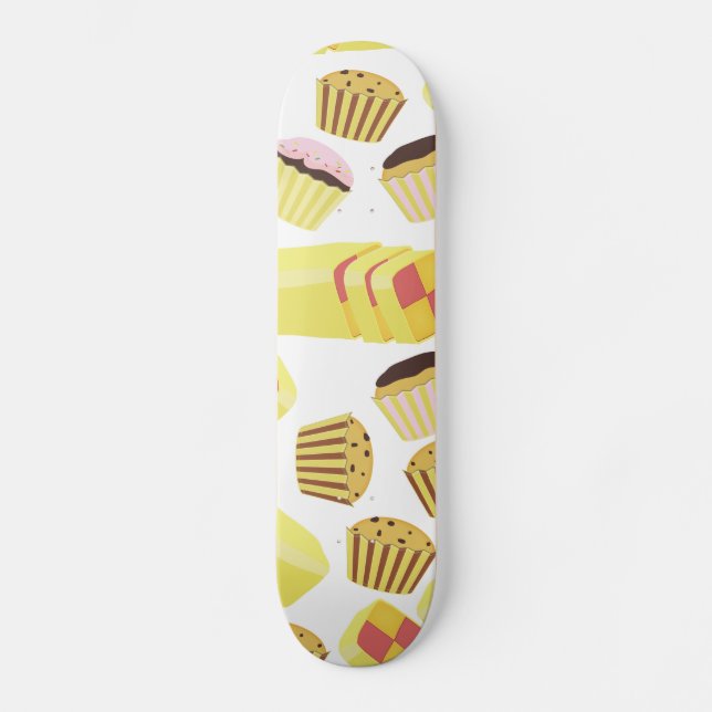Vintage Cakes Pattern Skateboard (Front)