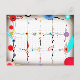 Vintage Calendar 2015 Postcard
