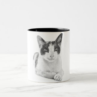 Vintage Calico Halftone Two-Tone Coffee Mug
