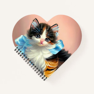Vintage Calico Kitten Illustration Notebook
