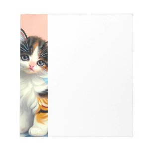 Vintage Calico Kitten Illustration Notepad
