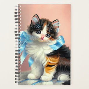 Vintage Calico Kitten Illustration Planner