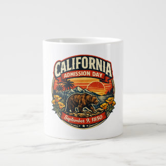 Vintage California Admission Day Retro Bear & Popp Large Coffee Mug