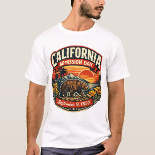Vintage California Admission Day Retro Bear & Popp T-Shirt