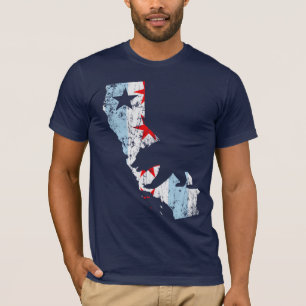 Vintage California Chicago Transplant Mashup Flag T-Shirt