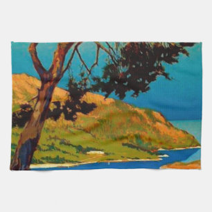 Vintage California Coast Travel Tea Towel