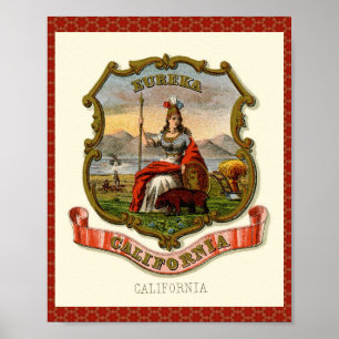 Vintage California Coat of Arms Poster