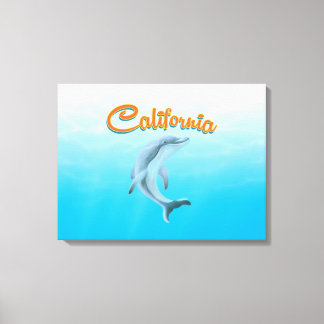 Vintage California Dolphin travel poster Canvas Print