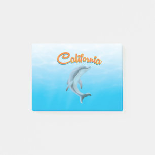 Vintage California Dolphin travel poster Post-it Notes