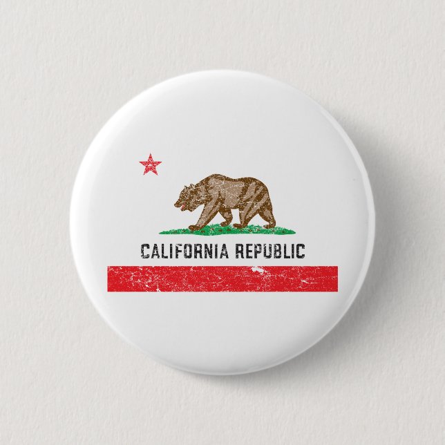 Vintage California Flag 6 Cm Round Badge (Front)