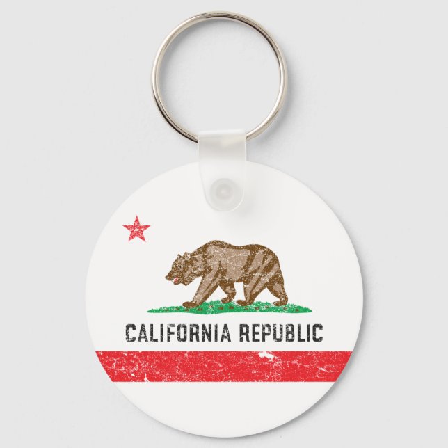 Vintage California Flag Key Ring (Front)