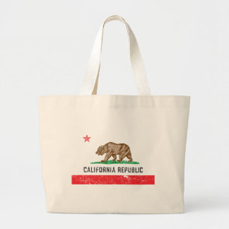 Vintage California Flag Large Tote Bag