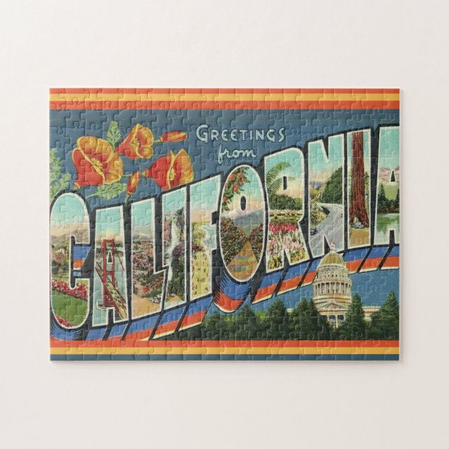 Vintage California Greeting Jigsaw Puzzle (Horizontal)