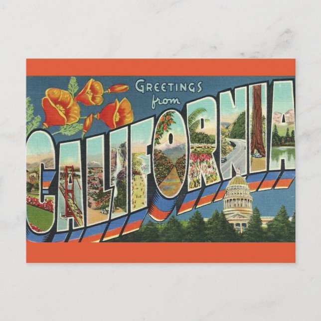 Vintage California Greeting Postcard (Front)