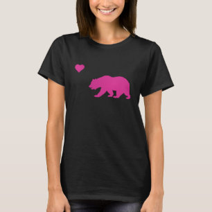 Vintage California Love Hot Pink Bear & Heart T-Shirt